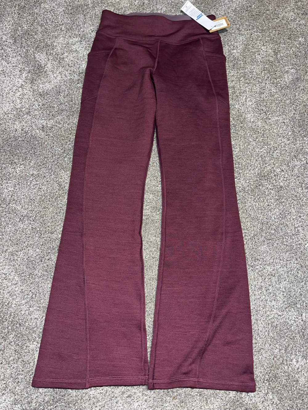 Title Nine Crash Polartec Boot Cut Pants Women's Burgundy Medium Stretch NWT
